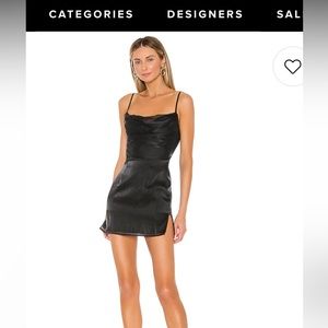 Superdown Lena Cowl Black Mini Dress